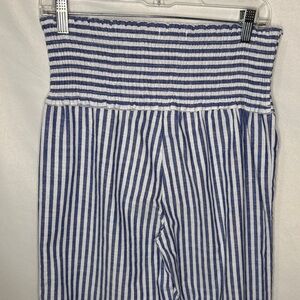 Love Tree Striped Smocked Waist Wide Leg Pants Women's Large